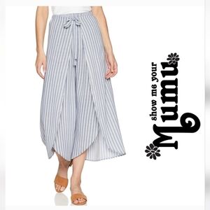 Show Me Your MuMu Striped Limbo Wrap Flowy Blue & White Pants